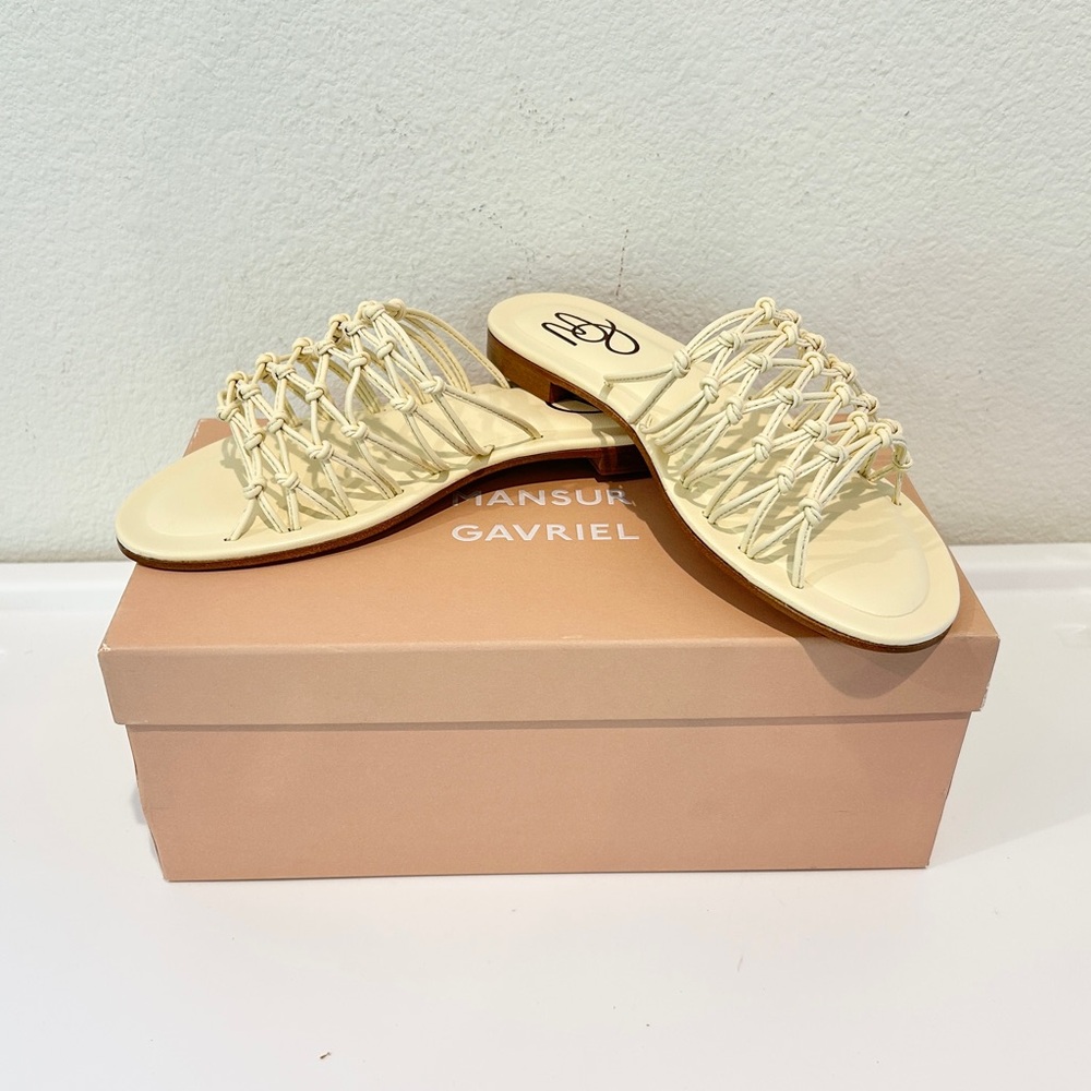 MANSUR GAVRIEL Mignon Strappy Slide Flat Sandals, Size 37, New in Box